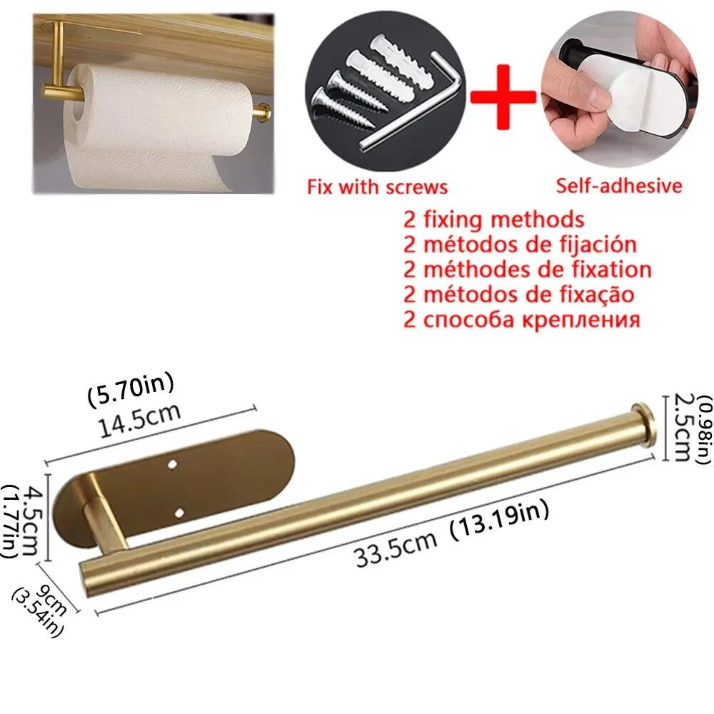 Adhesive Paper towel Holder under Cabinet Kitchen Rack