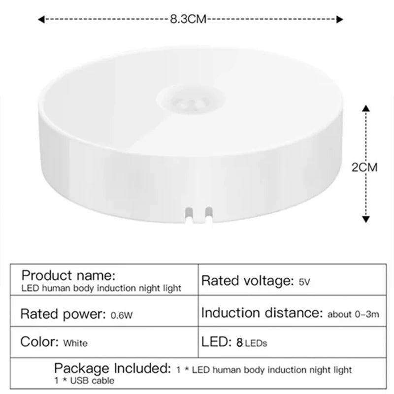 Smart Motion Sensor LED Light -USB Rechergeable