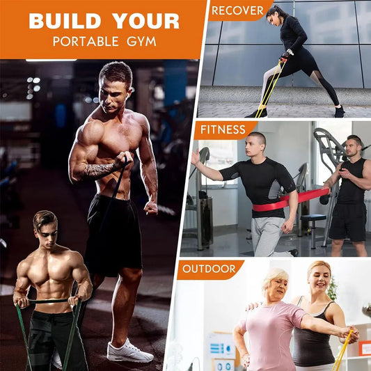 Adjustable Resistance Bands Set - Home Gym Strength Training Bands