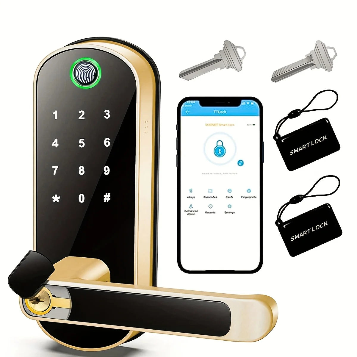 Smart Fingerprint Door Lock Keyless WIFI Security Lock with App Control