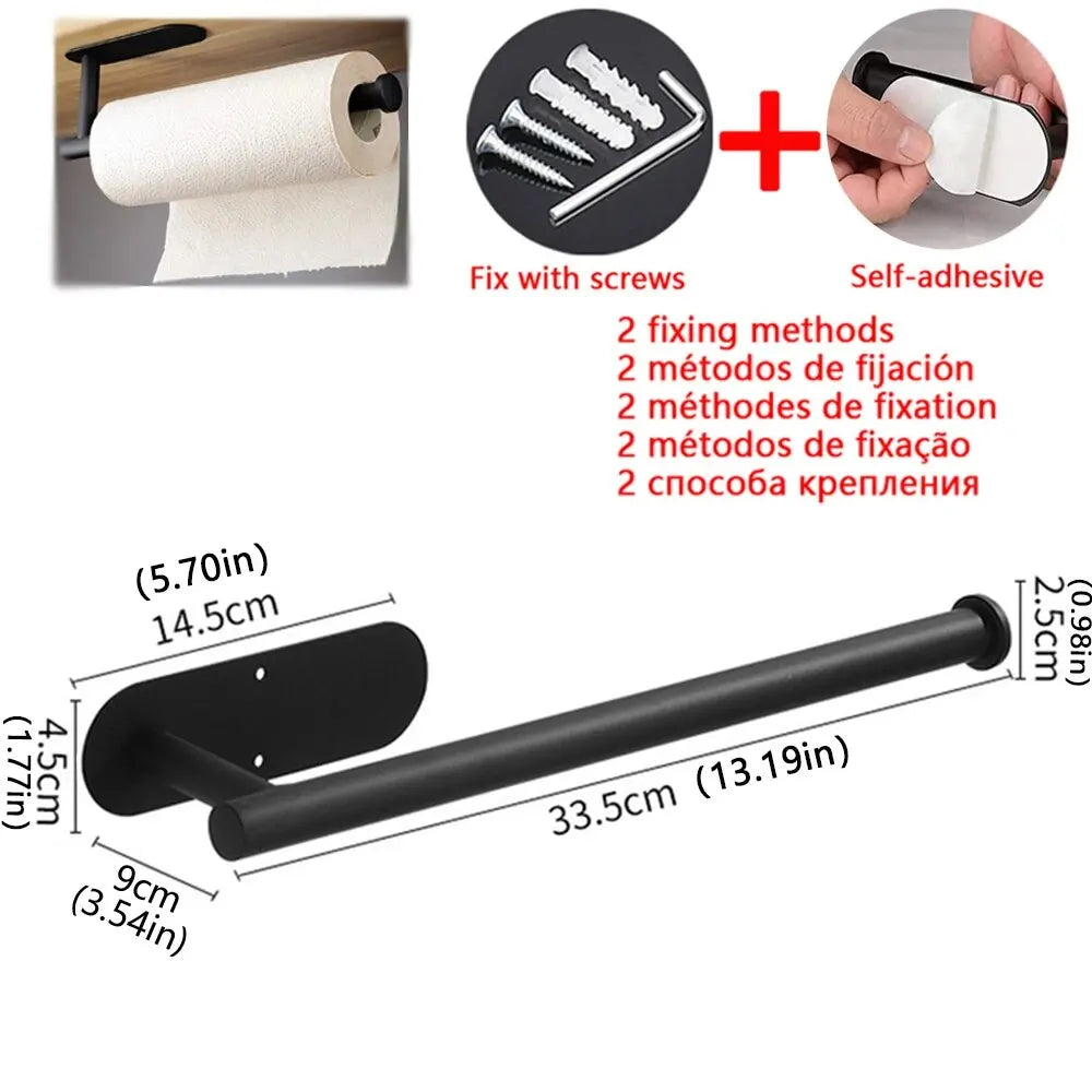 Adhesive Paper towel Holder under Cabinet Kitchen Rack