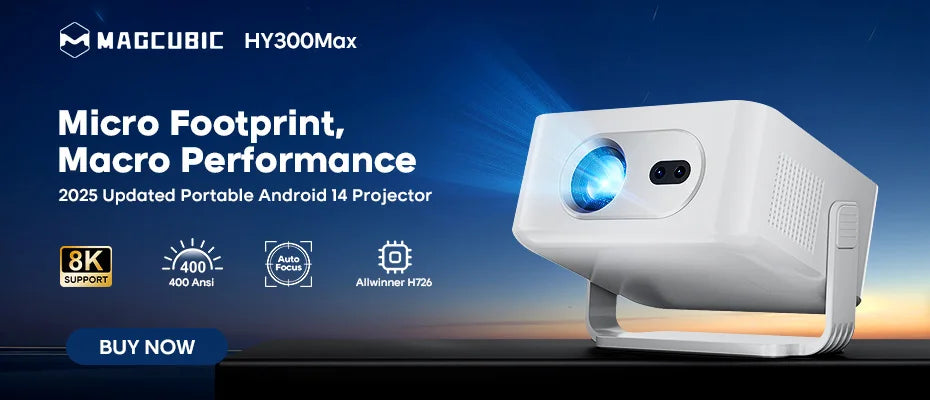 HY300 Pro Mini Smart Projector WiFi & Bluetooth HD Home Cinema