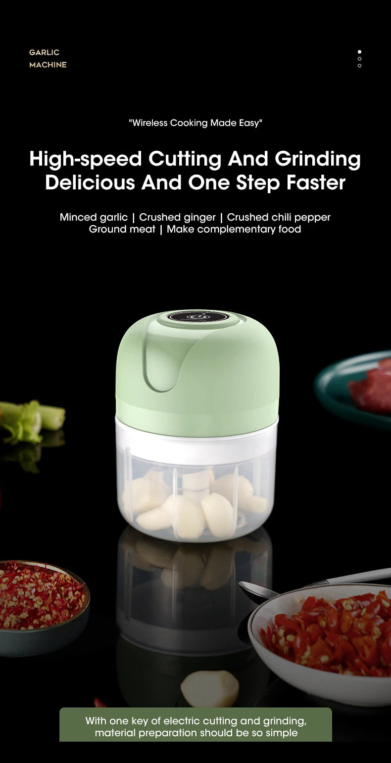 Mini Electric Food Processor – Chop Vegetables in Seconds