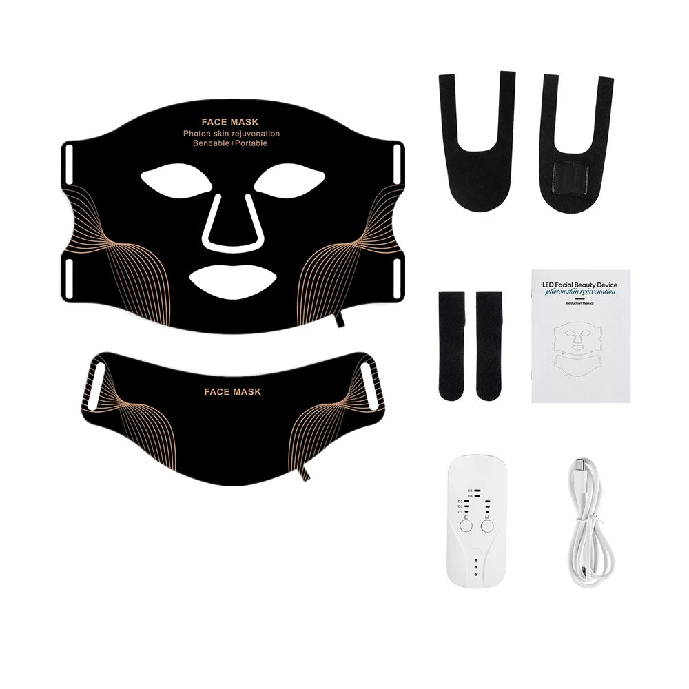 7 - Color LED Light Therapy Facial Mask - Anti - Aging & Skin ReJuvenation