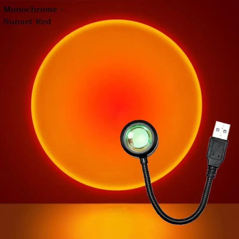 Viral Sunset Lamp - Rainbow LED Mood Light for Bedroom & Tik Tok Videos