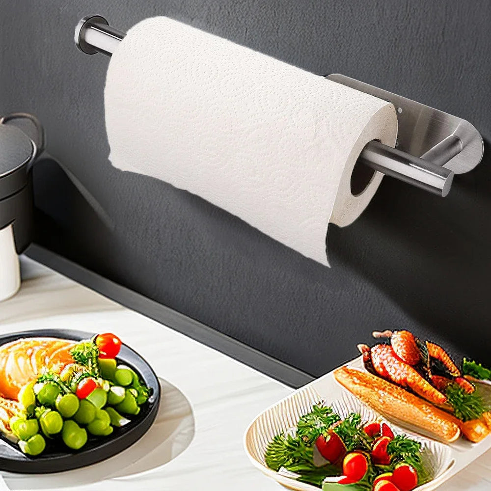 Adhesive Paper towel Holder under Cabinet Kitchen Rack