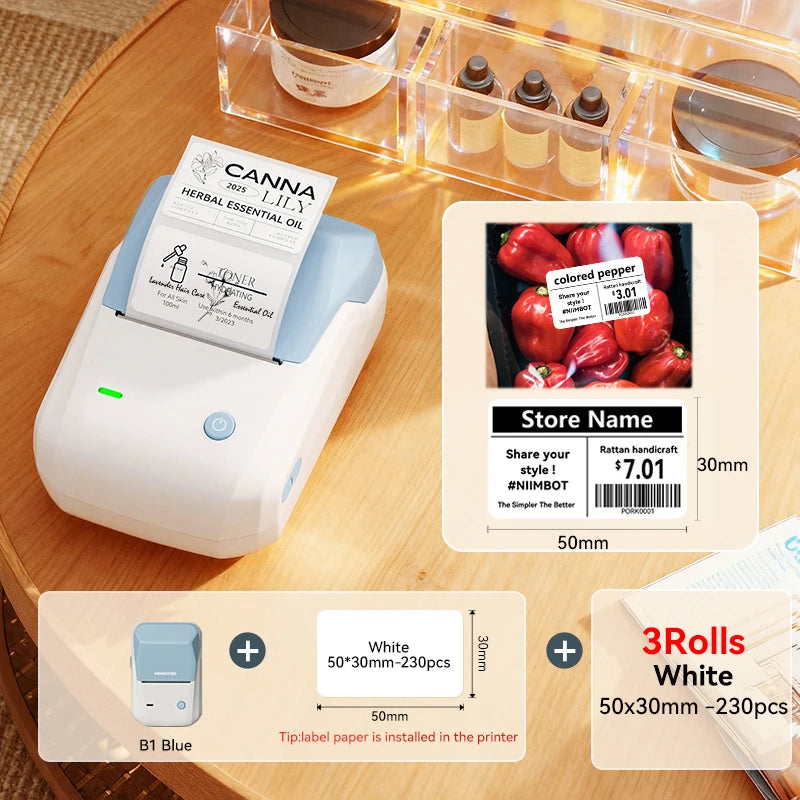 NIIMBOT B1 Portable Bluetooth Label Printer- Wireless Thermal Sticker Printer