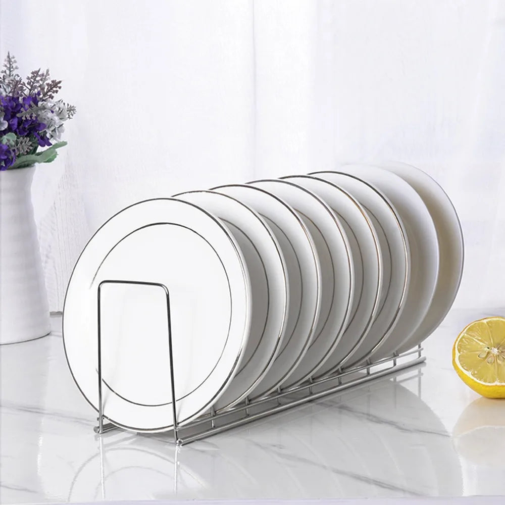 Stainless Steel Dish Drying Rack - Space Saving Plates Organizer