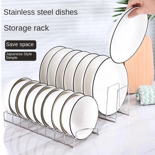 Stainless Steel Dish Drying Rack - Space Saving Plates Organizer