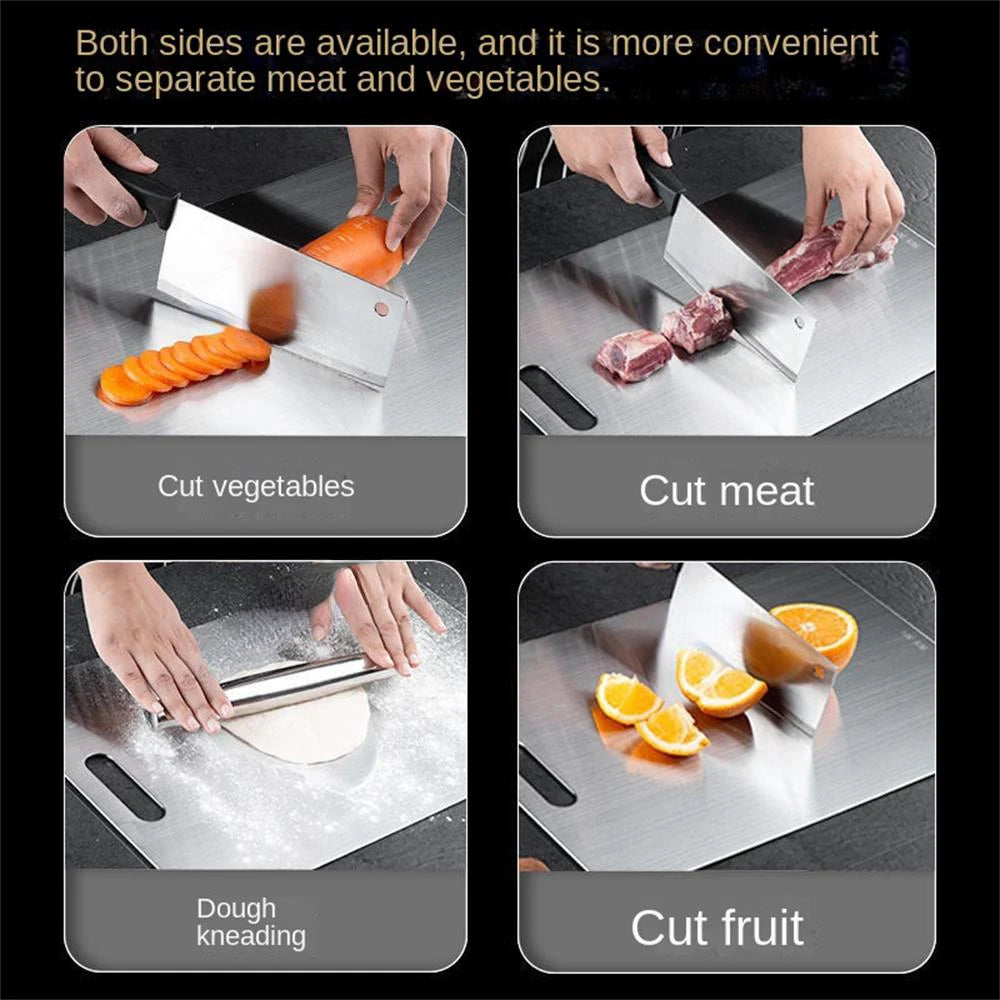 Kitchen Lab™ 316 Stainless Steel Cutting Board – Anti-Bacterial, Double-Sided Premium Kitchen Chopping Board