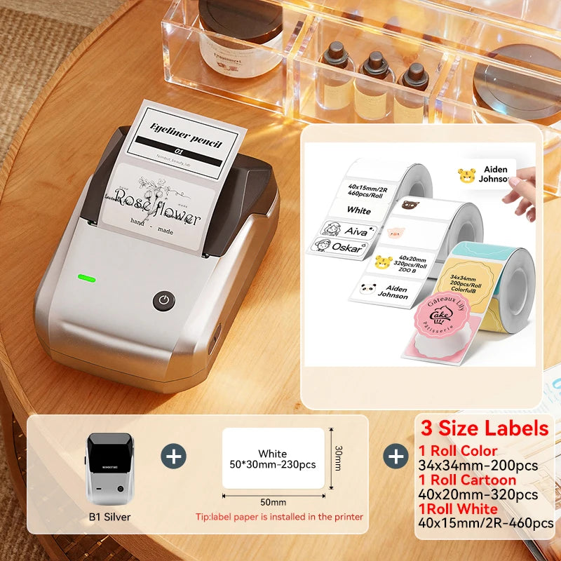 NIIMBOT B1 Portable Bluetooth Label Printer- Wireless Thermal Sticker Printer