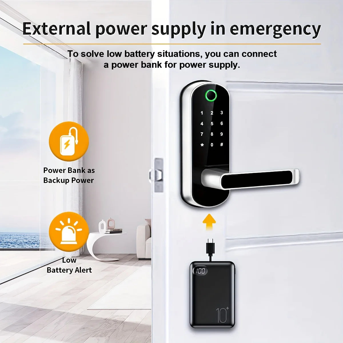 Smart Fingerprint Door Lock Keyless WIFI Security Lock with App Control