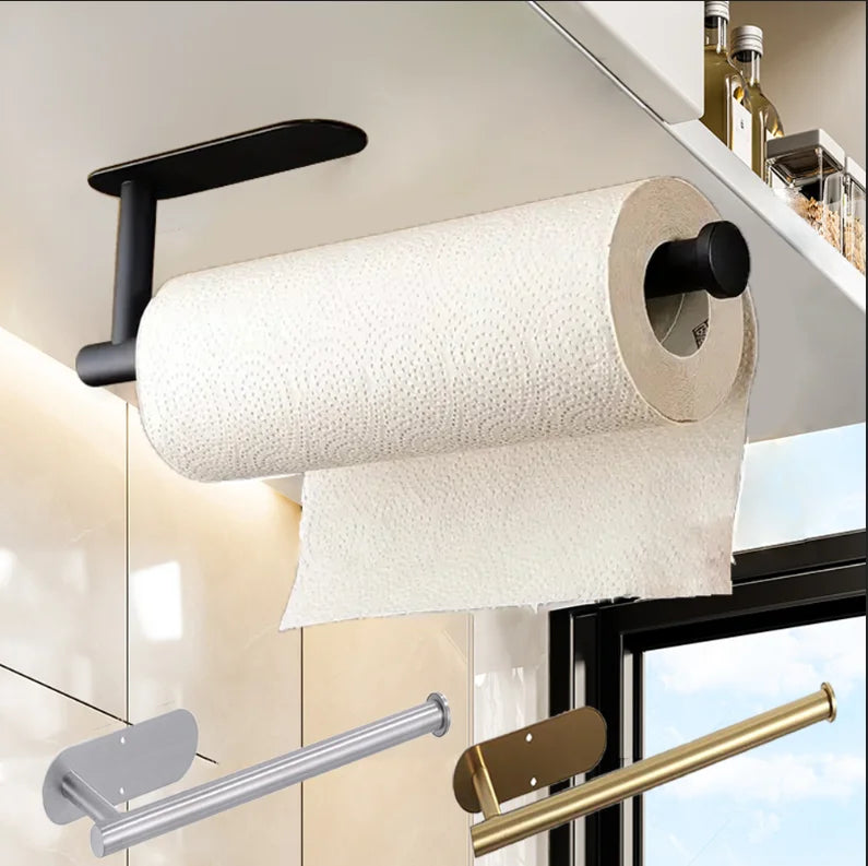 Adhesive Paper towel Holder under Cabinet Kitchen Rack