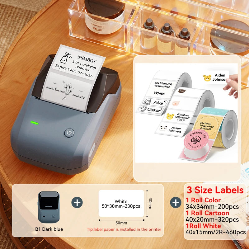 NIIMBOT B1 Portable Bluetooth Label Printer- Wireless Thermal Sticker Printer