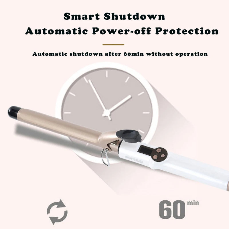 Professional Hair Curling Wand - Adjustable Temperature Curling Iron