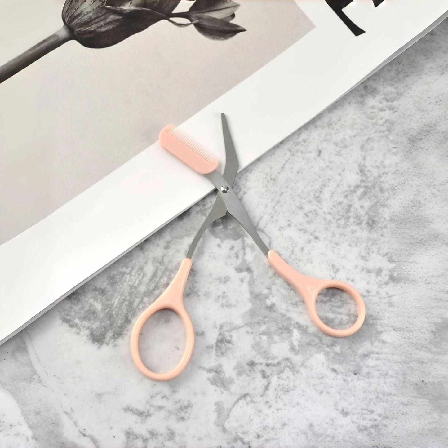 Eyebrow Trimming Scissors with Comb - Precision Brow Grooming Tool