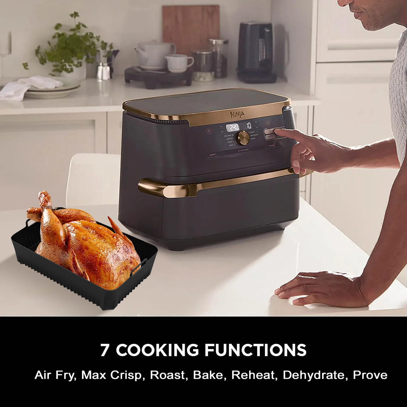 Reusable Silicone Air Fryer Liners - Non-Stick Basket Insert