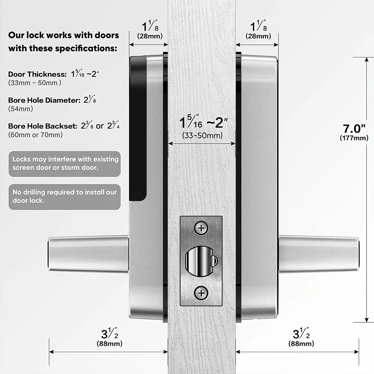 Smart Fingerprint Door Lock Keyless WIFI Security Lock with App Control