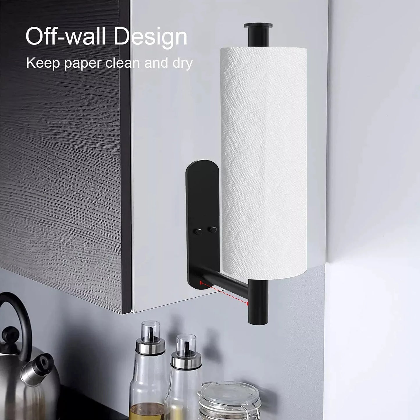 Adhesive Paper towel Holder under Cabinet Kitchen Rack