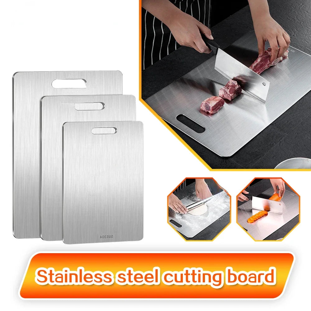 Kitchen Lab™ 316 Stainless Steel Cutting Board – Anti-Bacterial, Double-Sided Premium Kitchen Chopping Board