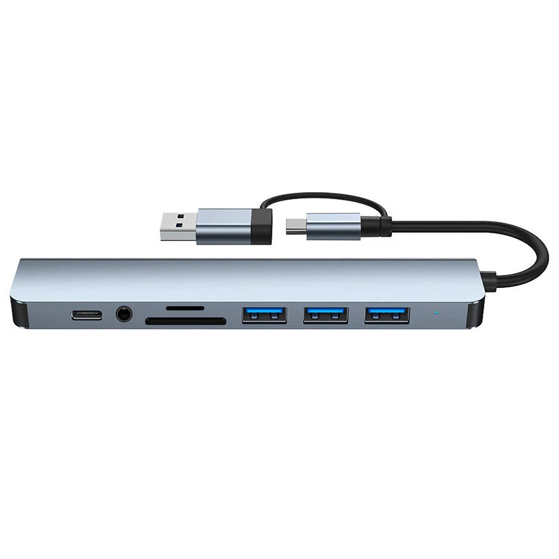 8 -in- 1 USB-C Hib Docking Station - Multiport Adapter for Laptop & Tablet