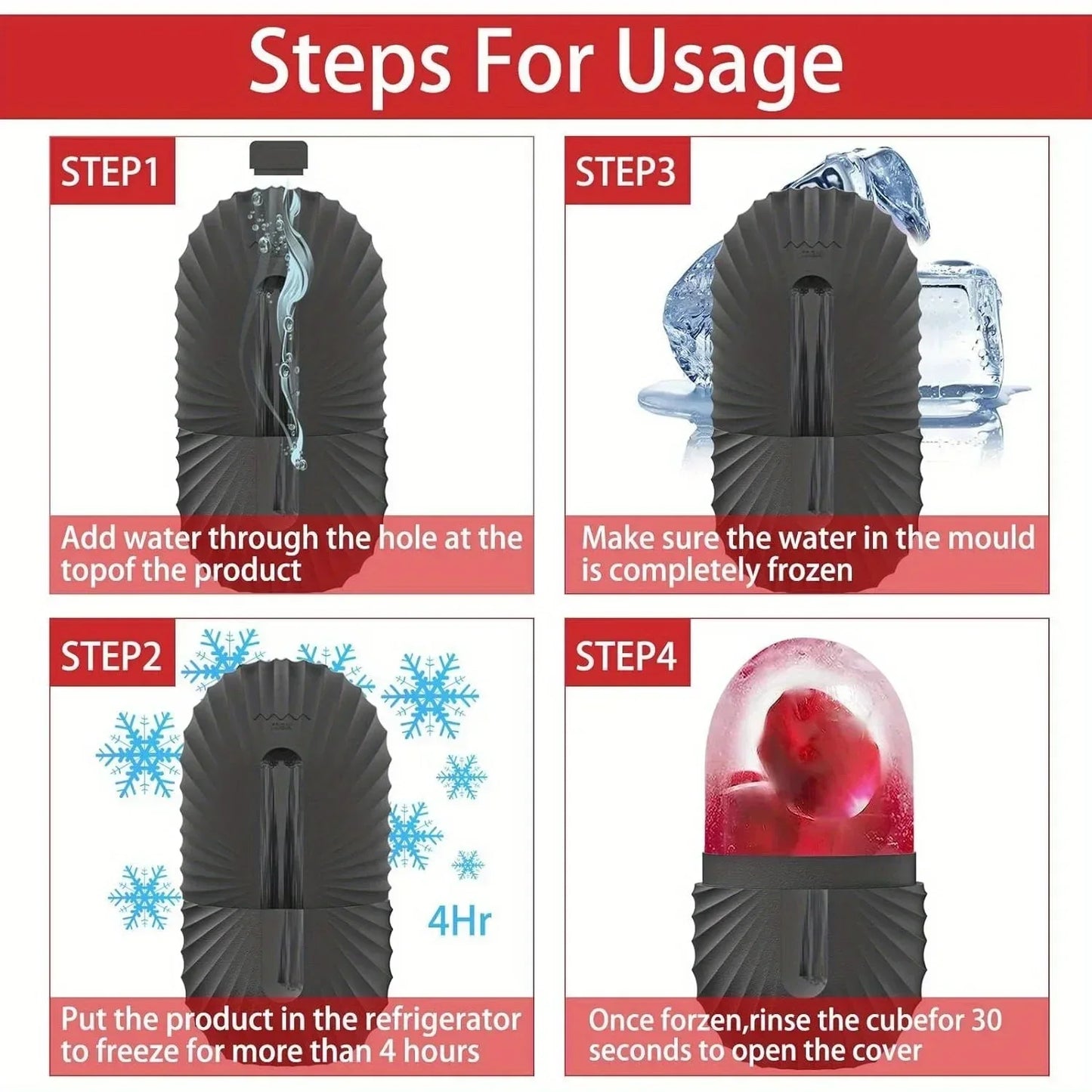 Ice Face Roller - Reusable Silicone Facial Ice Therapy Tool