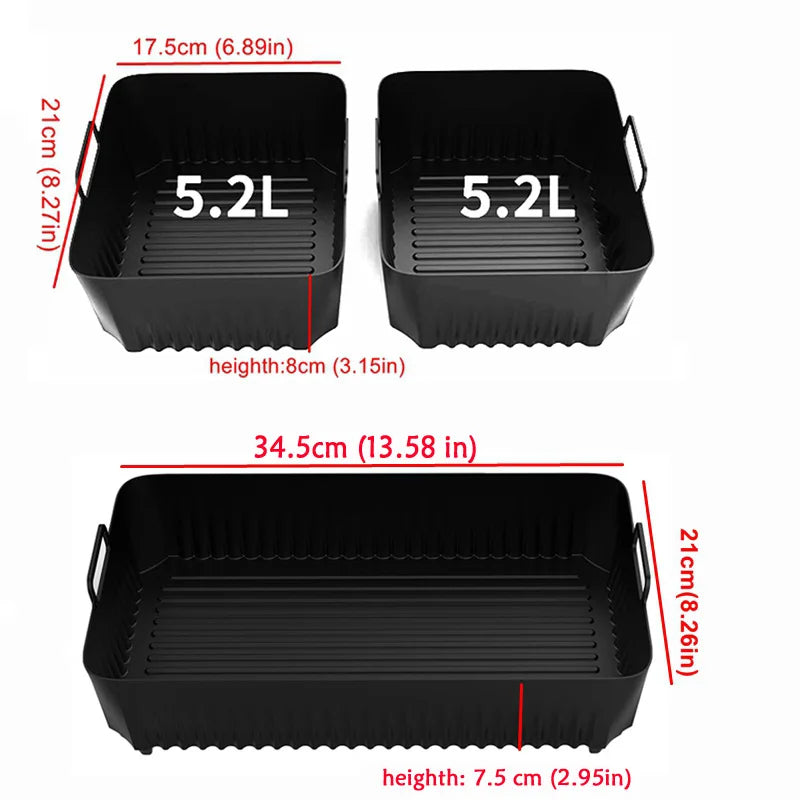 Reusable Silicone Air Fryer Liners - Non-Stick Basket Insert