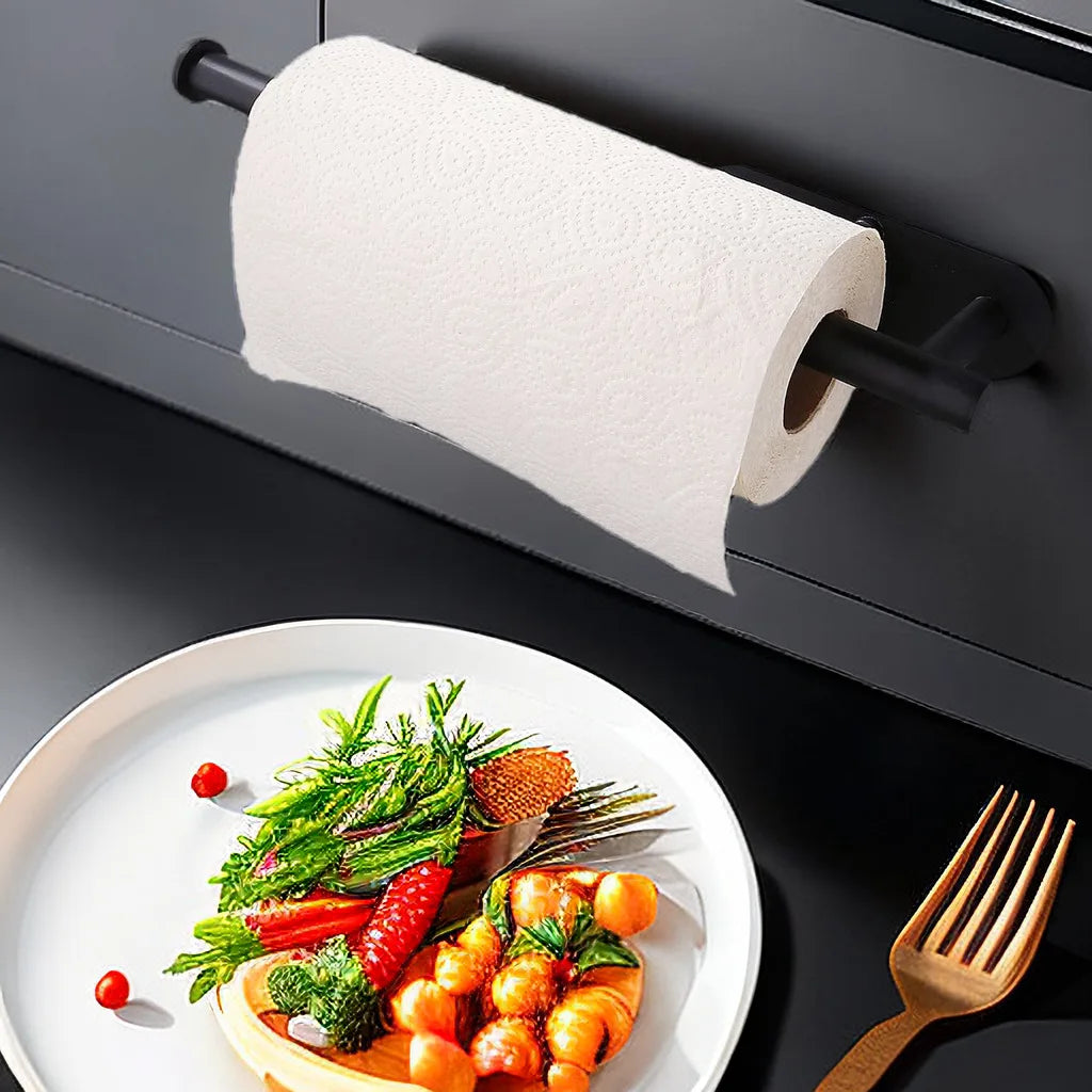 Adhesive Paper towel Holder under Cabinet Kitchen Rack