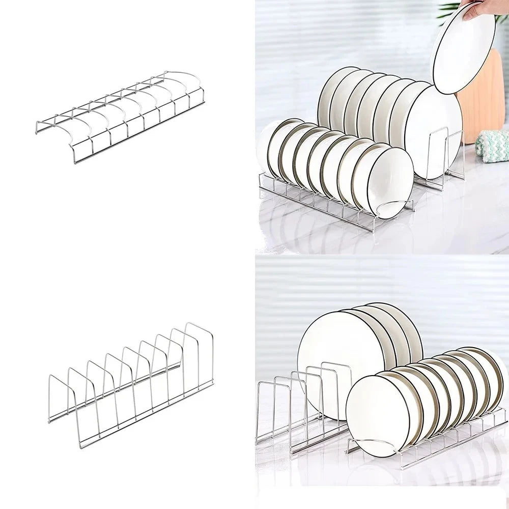 Stainless Steel Dish Drying Rack - Space Saving Plates Organizer