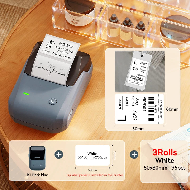 NIIMBOT B1 Portable Bluetooth Label Printer- Wireless Thermal Sticker Printer