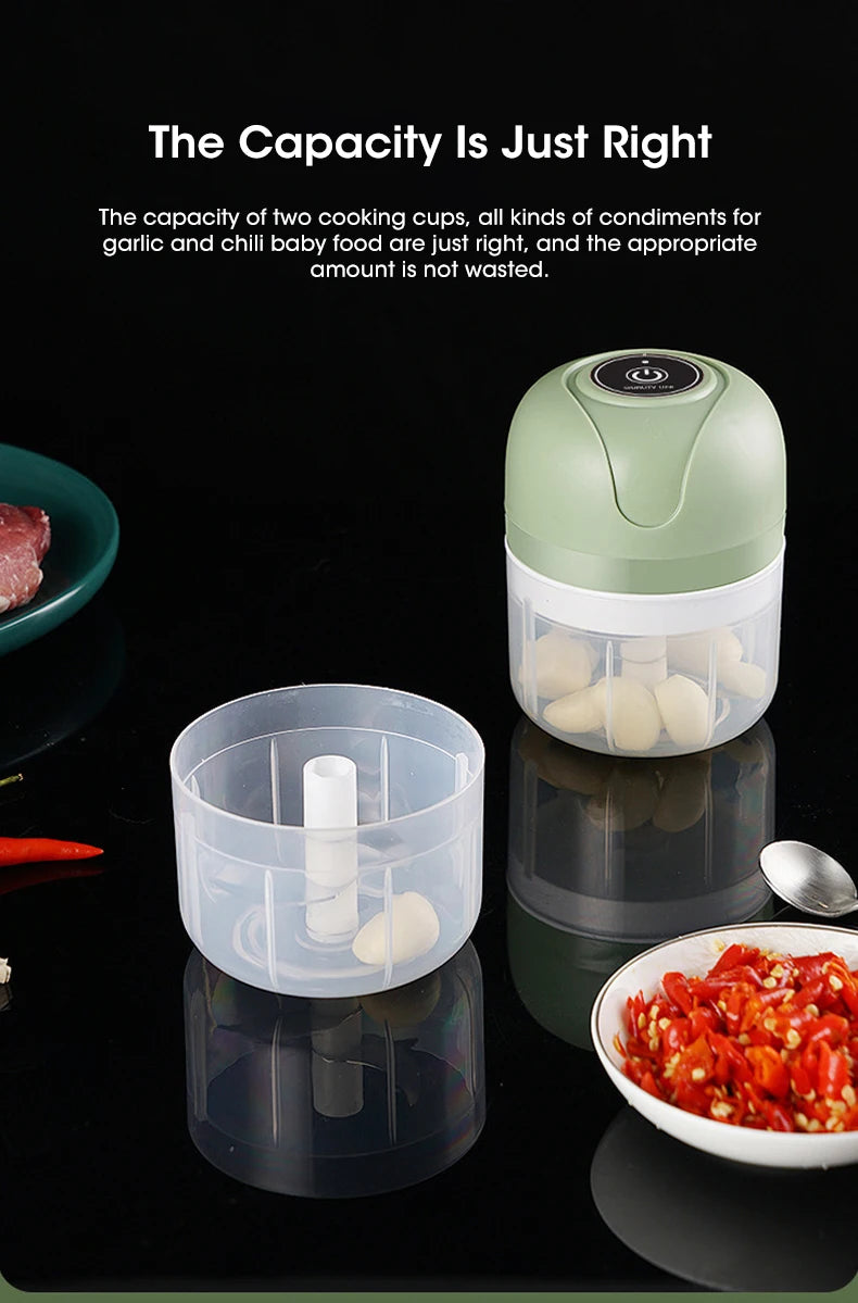 Mini Electric Food Processor – Chop Vegetables in Seconds