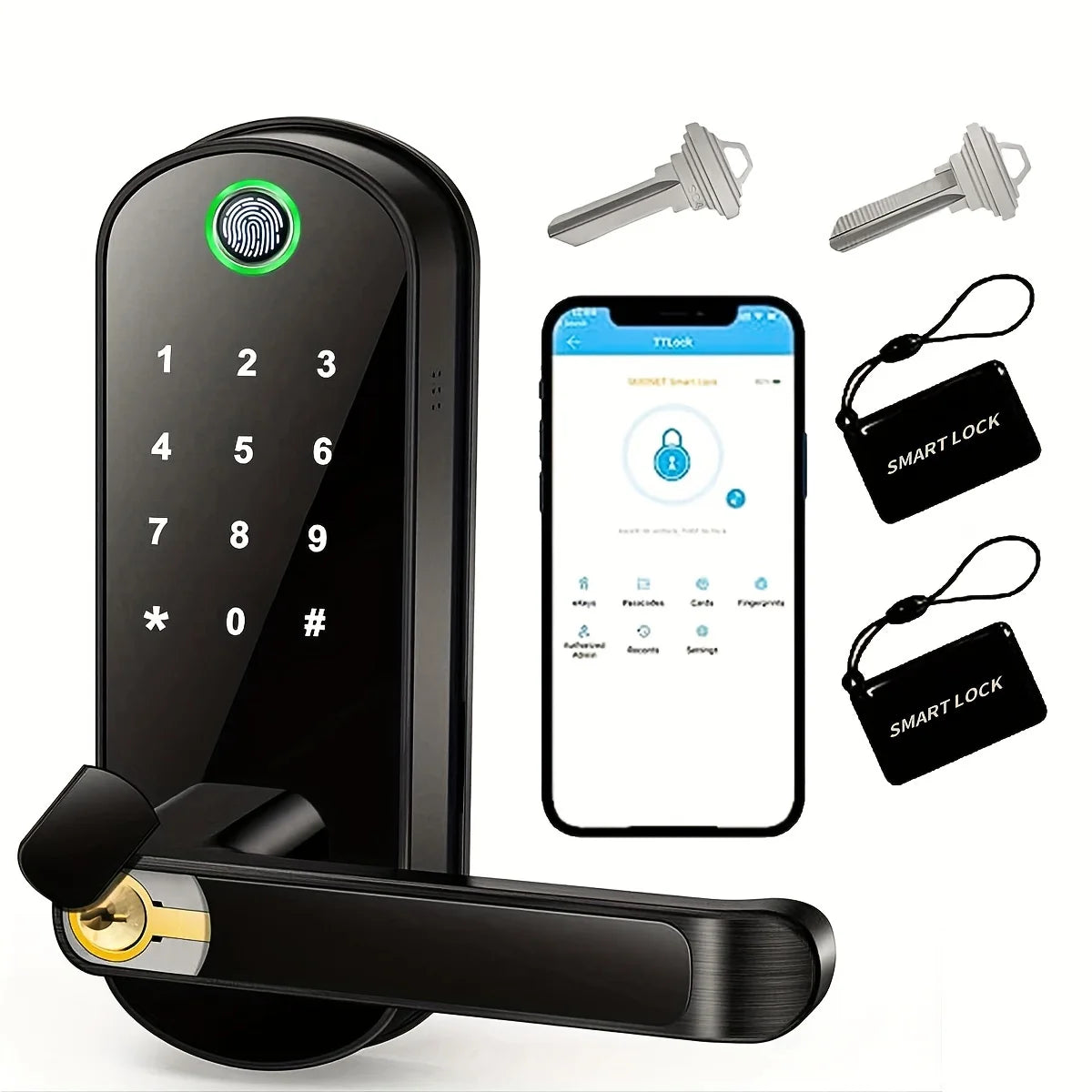 Smart Fingerprint Door Lock Keyless WIFI Security Lock with App Control