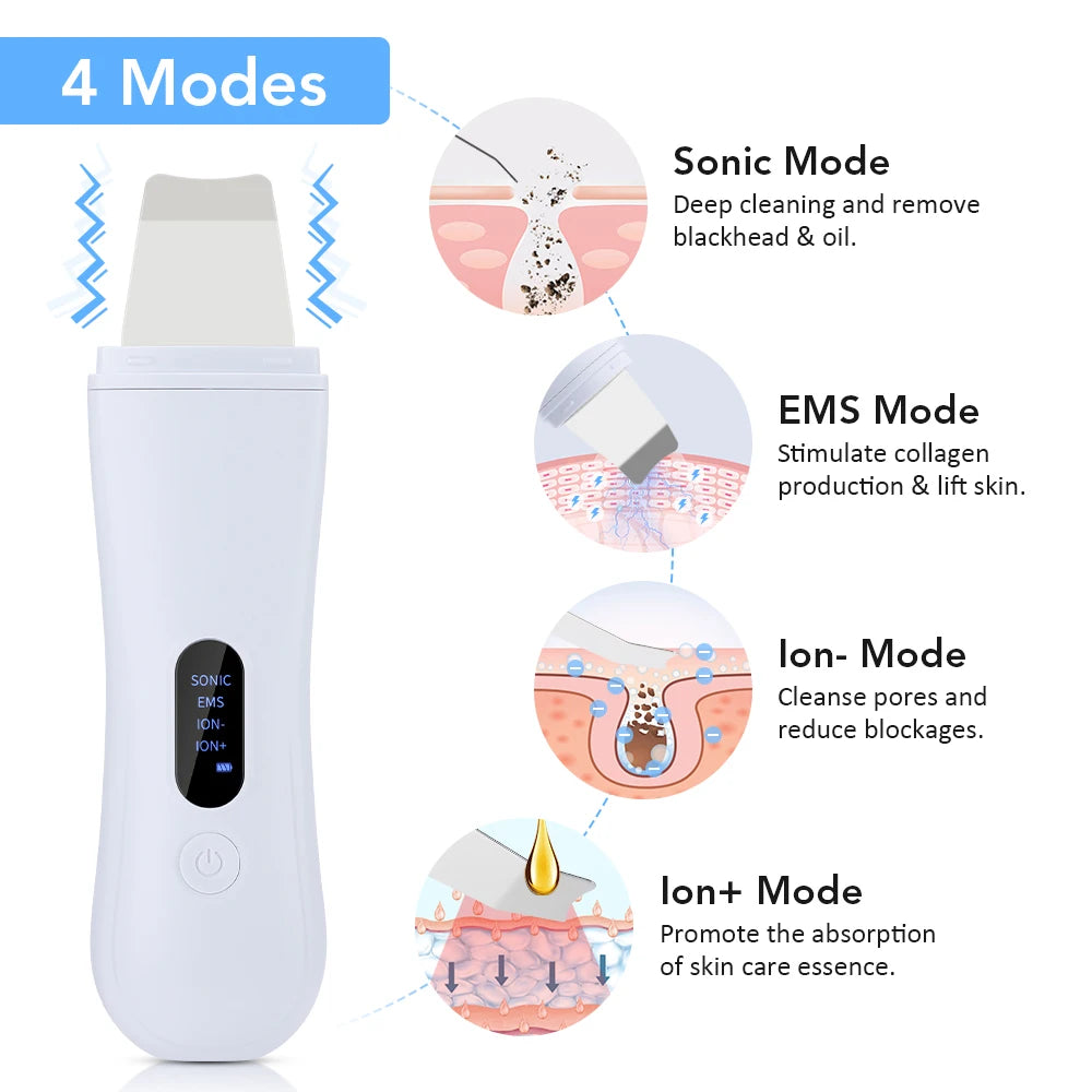 Ultrasonic Skin Scrubber - Deep Pore Facial Cleansing Device