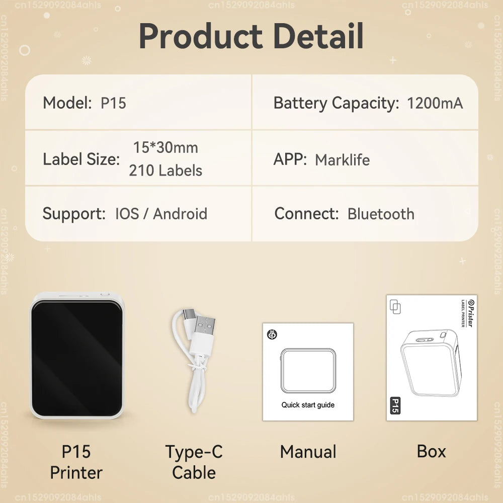 Mini Bluetooth Label Printer Portable Inkless Sticker Printer