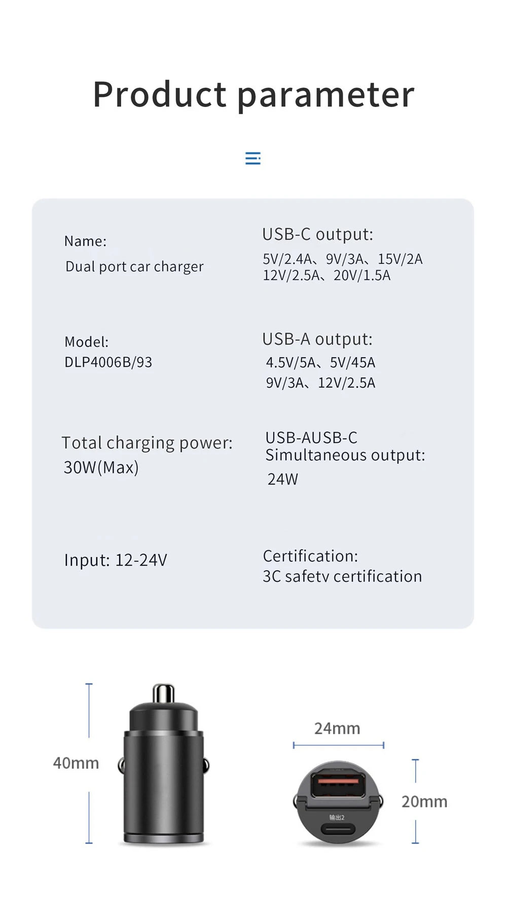 Ultra - Fast Mini Car Charger