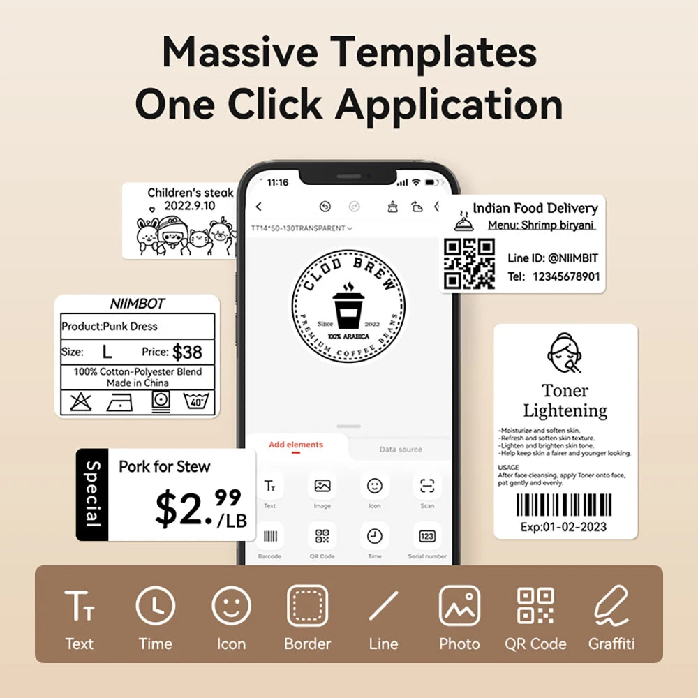 NIIMBOT B1 Portable Bluetooth Label Printer- Wireless Thermal Sticker Printer