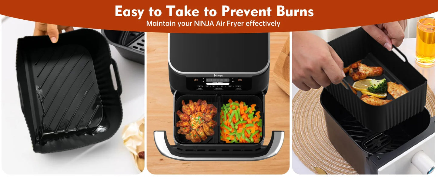 Reusable Silicone Air Fryer Liners - Non-Stick Basket Insert