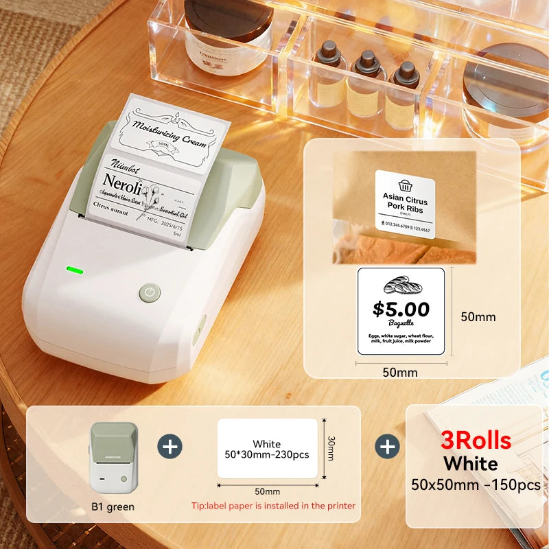 NIIMBOT B1 Portable Bluetooth Label Printer- Wireless Thermal Sticker Printer