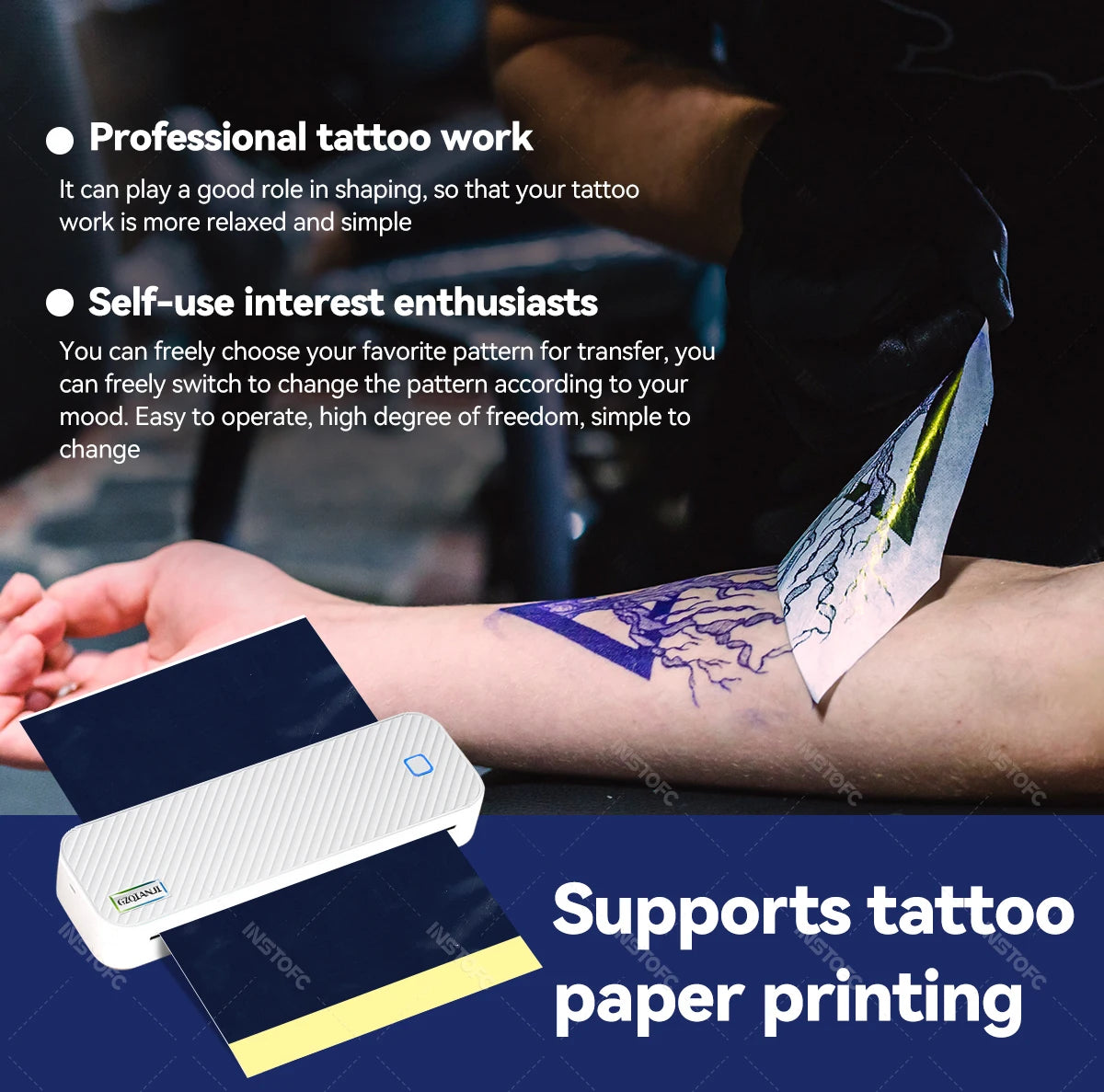Portable A4 Bluetooth Thermal Printer - Inkless Mobile Document Printer