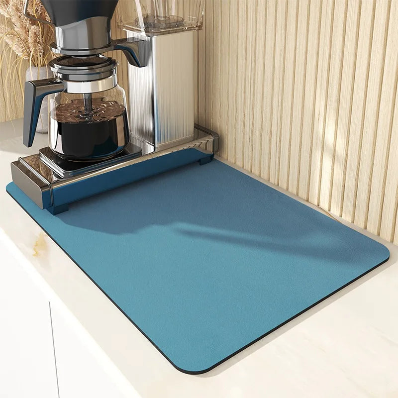 Quick Dry Kitchen Sink Mat Super Absorbent Dish Drying Pad