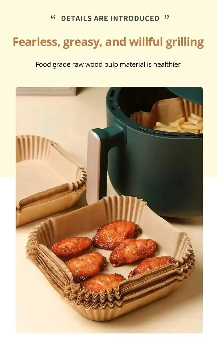50Pcs Air Fryer Disposable Paper Liners