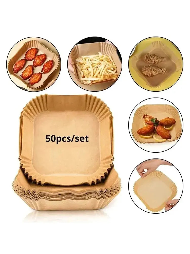 50Pcs Air Fryer Disposable Paper Liners