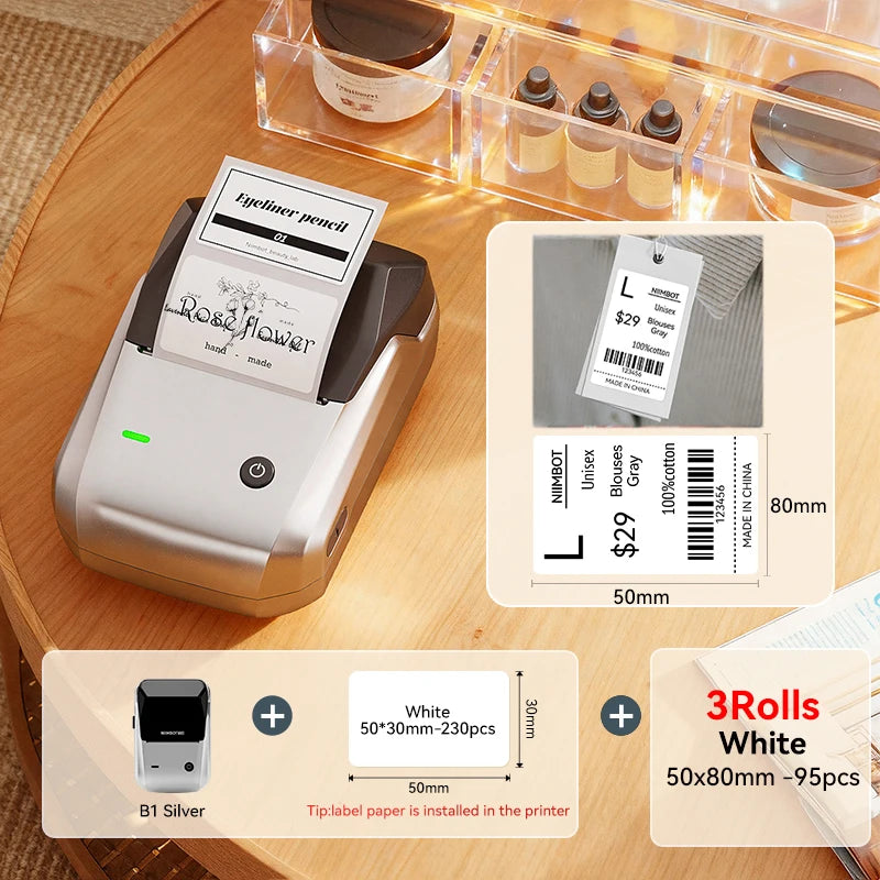 NIIMBOT B1 Portable Bluetooth Label Printer- Wireless Thermal Sticker Printer