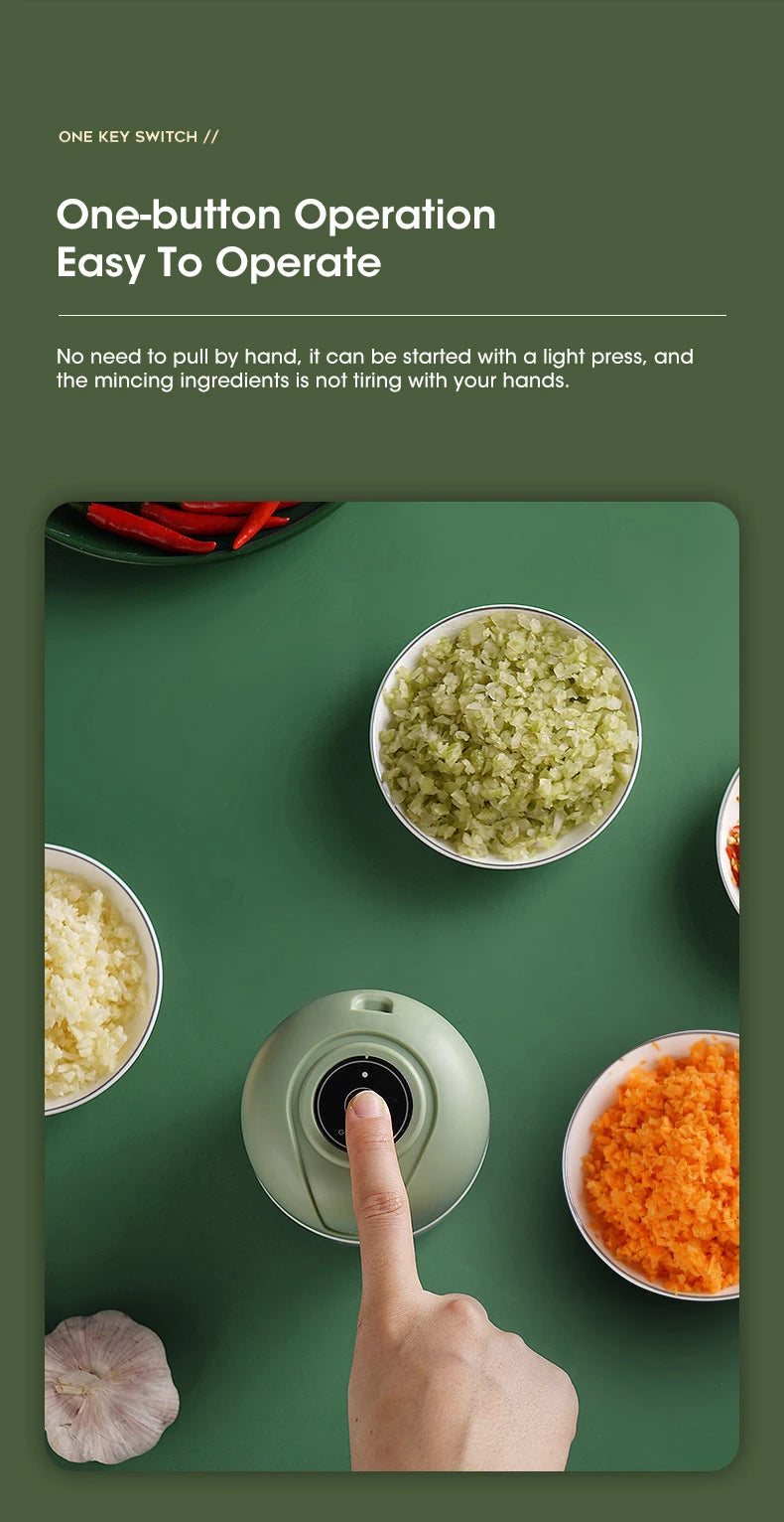 Mini Electric Food Processor – Chop Vegetables in Seconds