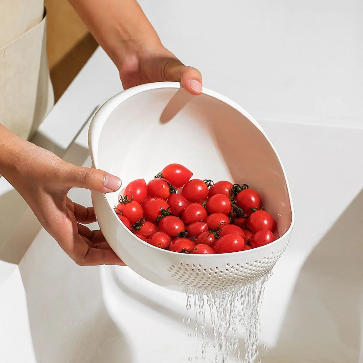 Rice Washing Drain Bowl