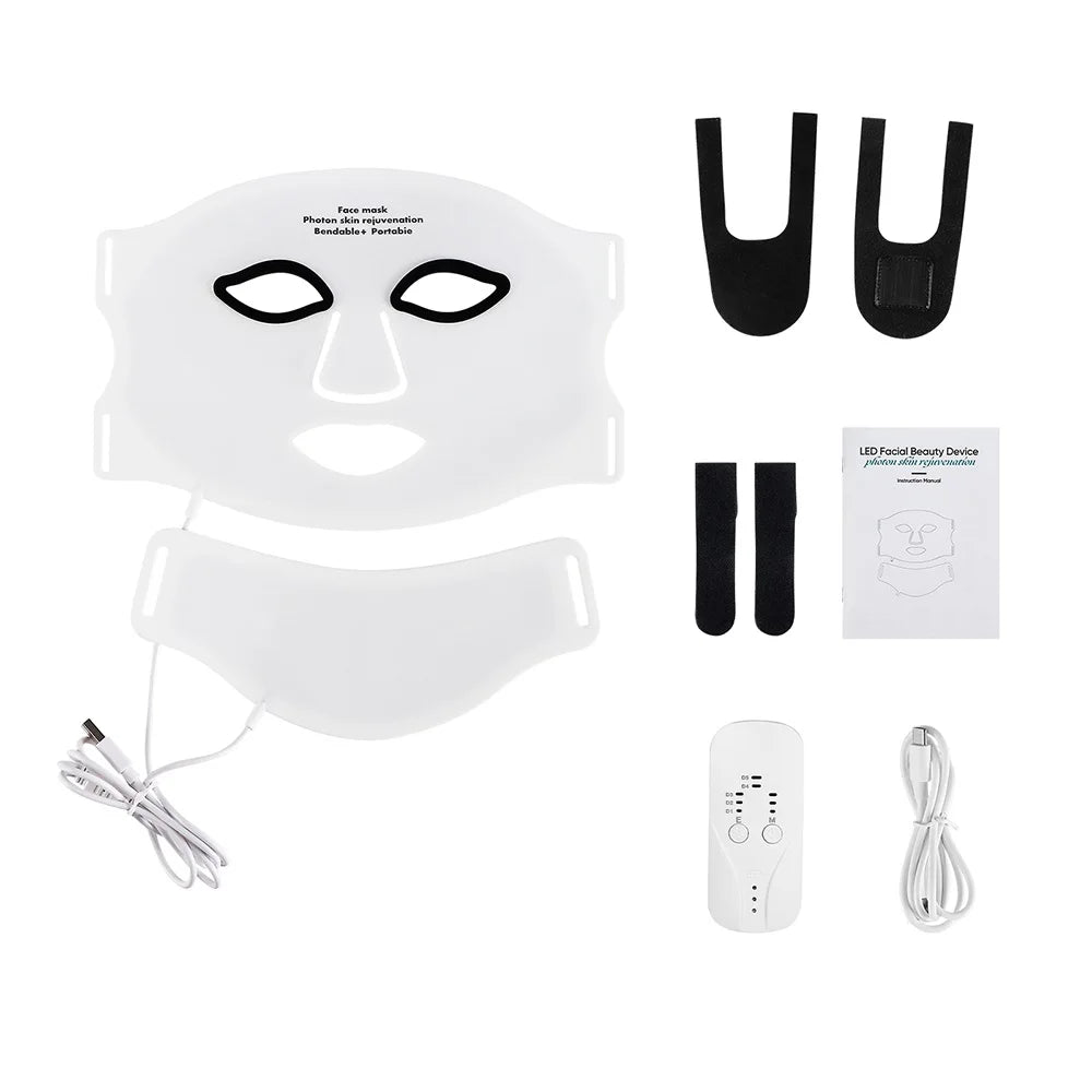 7 - Color LED Light Therapy Facial Mask - Anti - Aging & Skin ReJuvenation