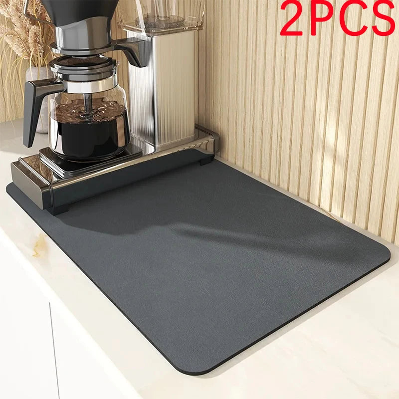Quick Dry Kitchen Sink Mat Super Absorbent Dish Drying Pad
