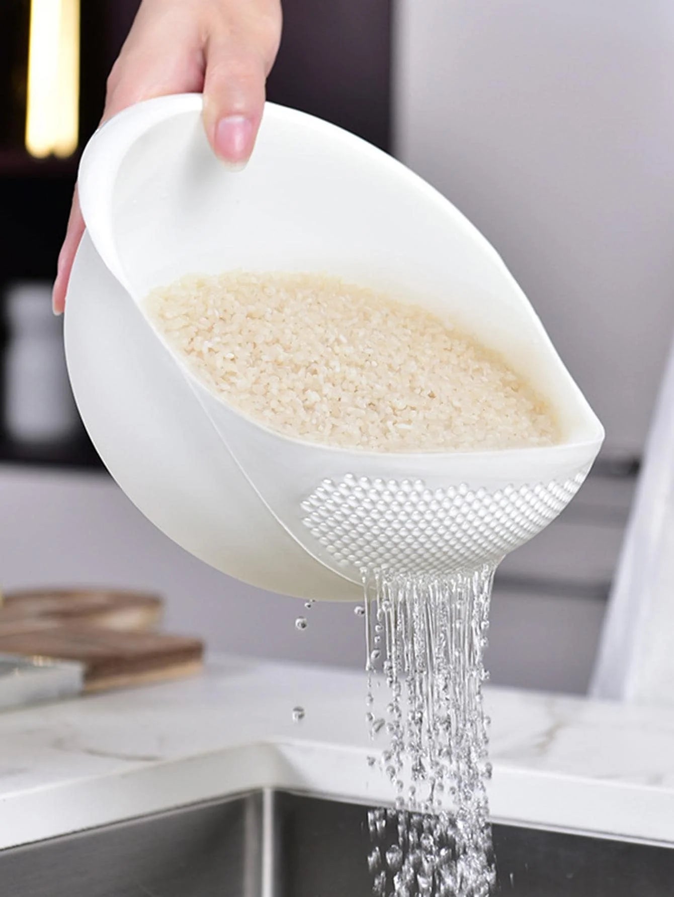Rice Washing Drain Bowl