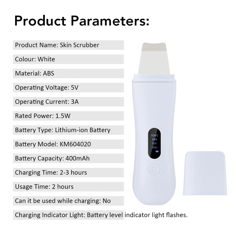 Ultrasonic Skin Scrubber - Deep Pore Facial Cleansing Device