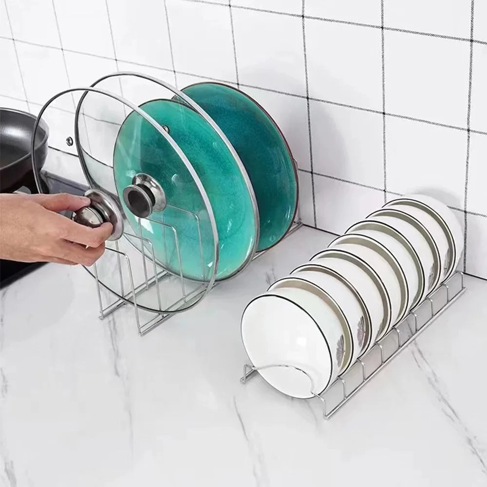 Stainless Steel Dish Drying Rack - Space Saving Plates Organizer
